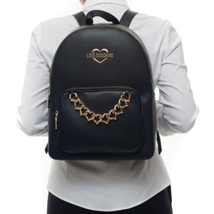 NWT LOVE MOSCHINO Black Chain Backpack